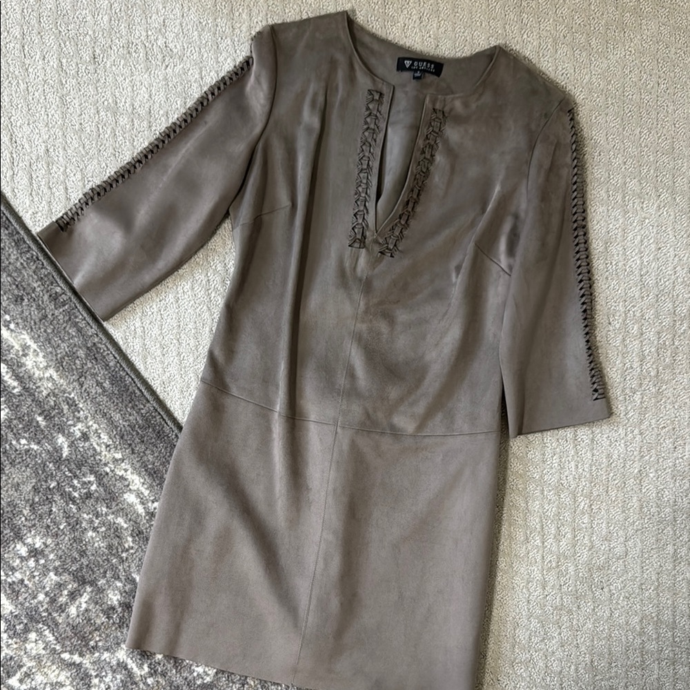 Guess Suede Dress with Lace-Up Detail